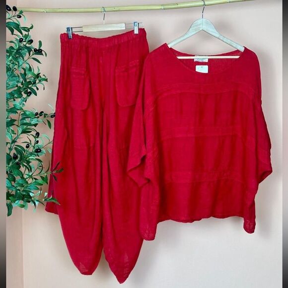 Made in Italy Linen Pants Set - Picture 2 of 7